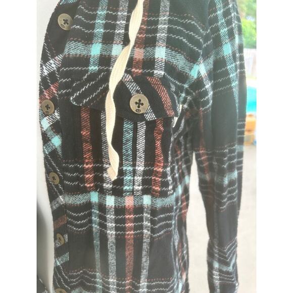 Rusty Plaid Button Long Sleeve Flannel Shirt Multi-Color Woman Medium - Picture 2 of 6